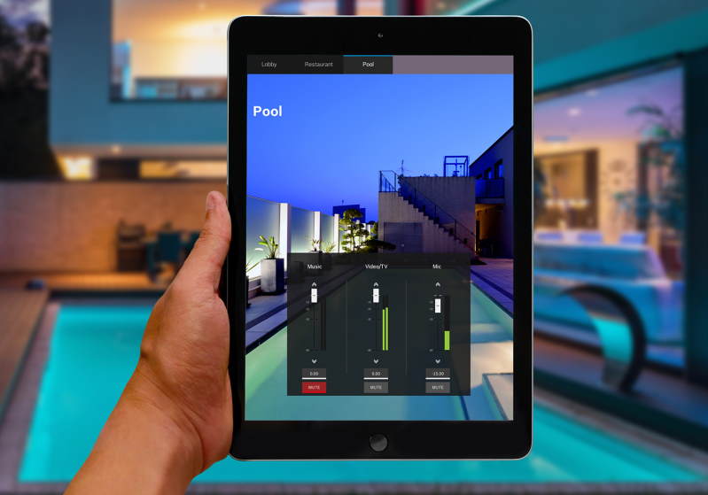 SONICUE Control app iPad Pool
